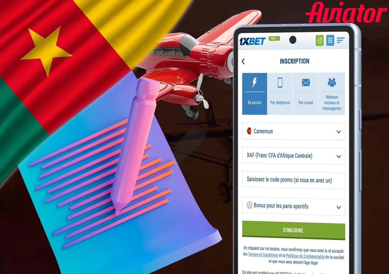 Inscription à 1xBet pour jouer à Aviator